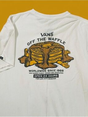 Vans White Short Sleeve 'Off The Waffle' Graphic Tee
